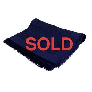 LOUIS VUITTON Shawl Monogram Blue Nuit - Scarf 529-061225